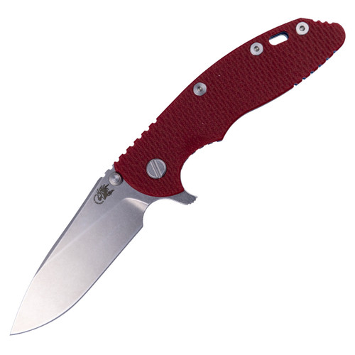 Hinderer Knives XM-18 3.5" Tri-Way Slicer, Red G10 / Stonewash Blue Finish / Stonewash CPM S45VN