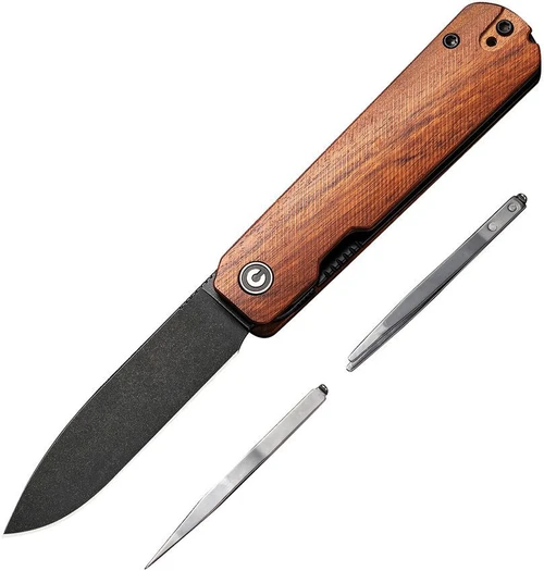 Civivi Sendy Flipper, Guibourtia Wood / Blackwash Nitro-V - C21004A-2