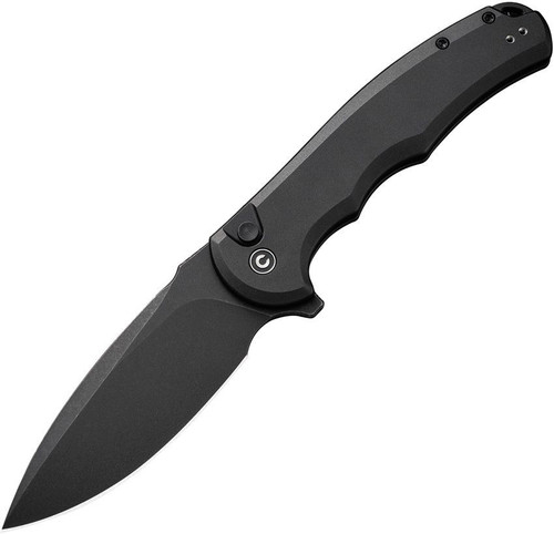 Civivi Praxis Button Lock Black Aluminum, Blackwash Nitro-V - C18026E-1