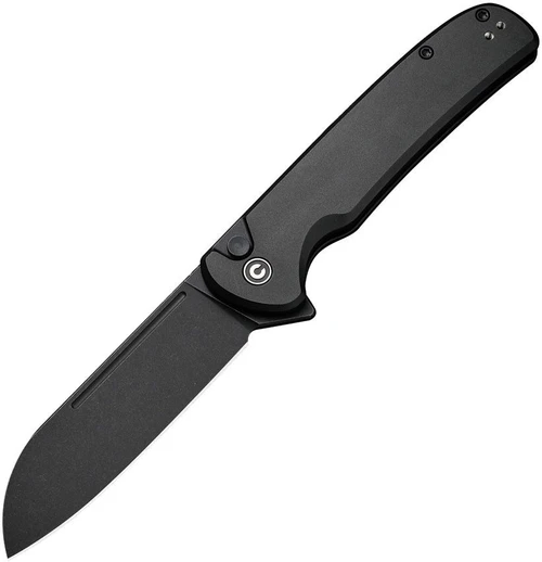 Civivi Chevalier II Button Lock Flipper, Black Aluminum / Blackwash 14C28N - C20022B-1