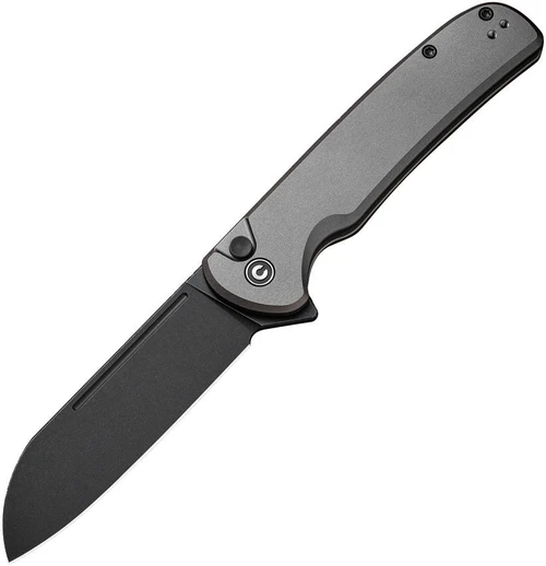 Civivi Chevalier II Button Lock Flipper, Gray Aluminum / Blackwash 14C28N - C20022B-3