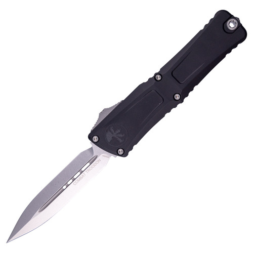 Microtech Combat Troodon Gen III Double Edge, Black Aluminum / Stonewash M390MK - 1142-10