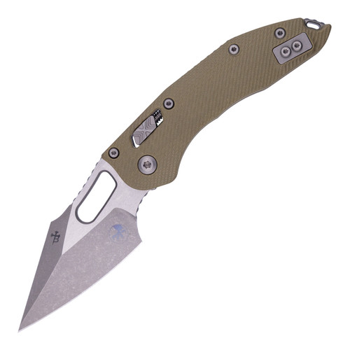 Microtech Stitch Ram-Lok, Fluted OD Green G10 / Apocalyptic M390MK - 169RL-10APFLGTOD