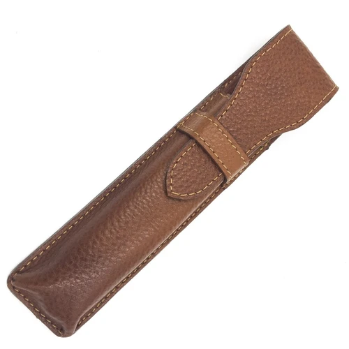 Parker LPSTBRN Straight Razor Brown Leather Travel Case