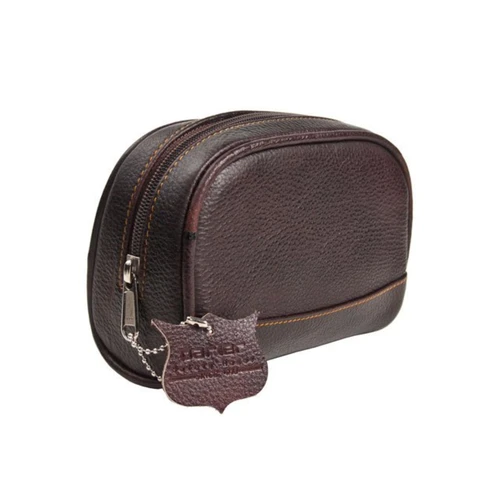 Parker TBSM Small Brown Leather Dopp Kit Toiletry Bag
