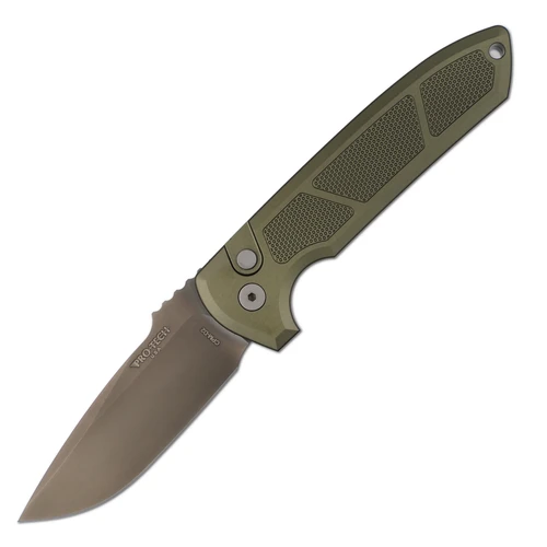 ProTech Rockeye Textured Green Aluminum / Smokey Grey DLC CPM D2 - LG327-Green