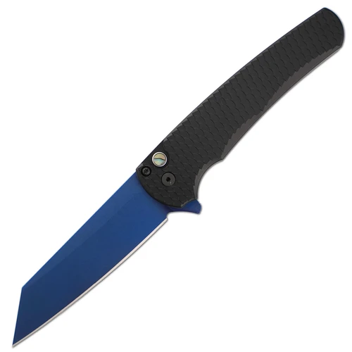ProTech Malibu Reverse Tanto Black Dragon Scale Aluminum / Sapphire Blue 20CV - 5236-SB