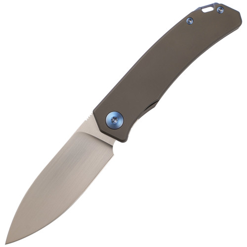 Trevor Burger Custom Urban Plain Dark Titanium with Blue Hardware / Hand Satin Elmax