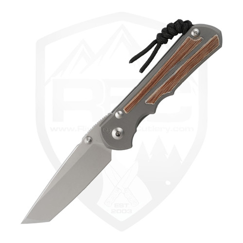 Chris Reeve Knives Large Inkosi Tanto Glass Blasted Natural Micarta Inlay, Stonewash MagnaCut - LIN-1134