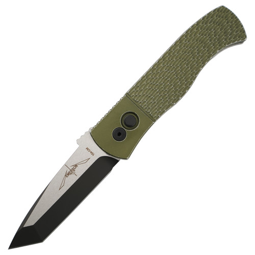 ProTech Emerson CQC7 Tanto Battle Worn Green Jigged Aluminum / Two-Tone 154CM - E7T15-BWGreen