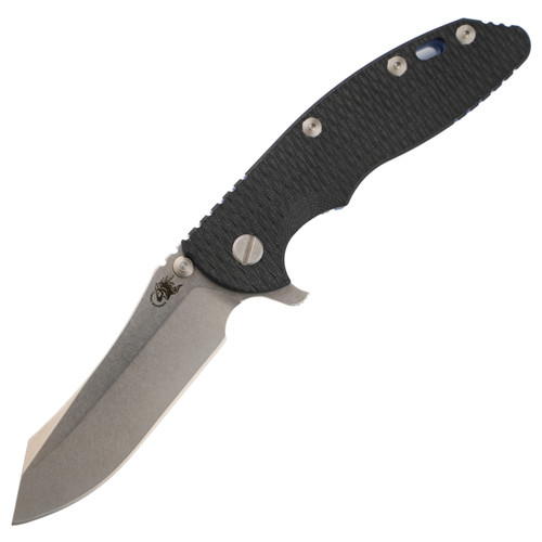 Hinderer Knives XM-18 3.5" Skinner Stonewash Blue Black G10, Stonewash S45VN