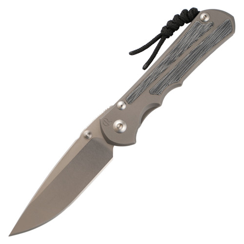 Chris Reeve Knives Large Inkosi Drop Point Glass Blasted Black Micarta, Stonewash MagnaCut - LIN-1116