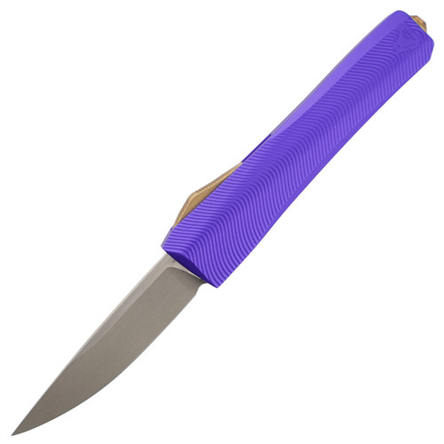 Core Edge USA 0331 OTF Drop Point Purple Pulsar Milled Aluminum, Stonewash 154CM