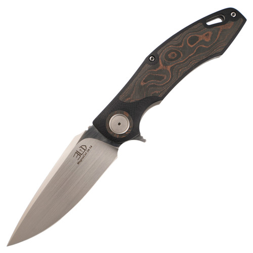 3LegDog Knives H4 Midi Harpoon Black G10 with Copper CamoCarbon, Hand Satin MagnaCut - #24-14