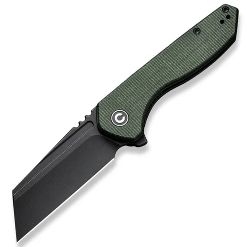 Civivi Brian Brown ExOne Green Canvas Micarta, Blackwash Nitro-V - C23036-3