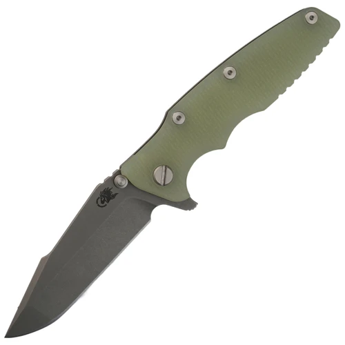 Hinderer Knives Eklipse 3.5" Harpoon Spanto Working Finish Translucent Green G10, Working Finish S45VN