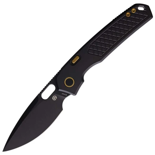 Vosteed Knives Psyop Black Checkered Titanium, Blackwash Elmax - A2201