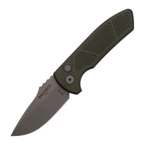 ProTech SBR Knurled Green, Stonewash S35VN - LG405-Green