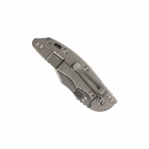 Hinderer XM-18 3.5" Bowie Non-Flipper Blue & Black G10 Stonewash Titanium, Stonewash S45VN