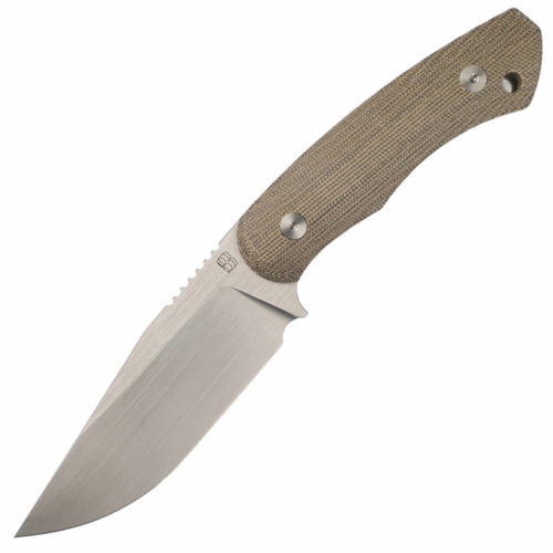 BergBlades Alpha Fixed Blade Green Micarta, Satin MagnaCut