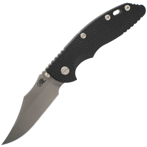 Hinderer XM-18 3.5" Bowie Non-Flipper Black G10 Working Finish Titanium, Working Finish S45VN