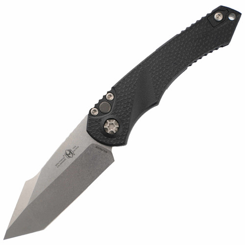 Heretic Mini Pariah Auto Tanto Black Polymer, Stonewash MagnaCut - H055-2A