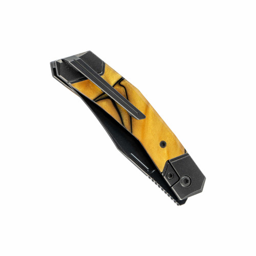 Jack Wolf Knives Bionic Jack Liquid Gold Kirinite, Black S90V