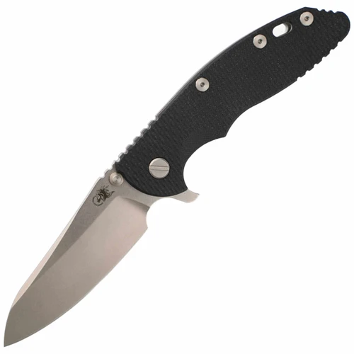 Hinderer Knives XM-18 3.5" Sheepsfoot Working Finish Black G10, Stonewash S45VN
