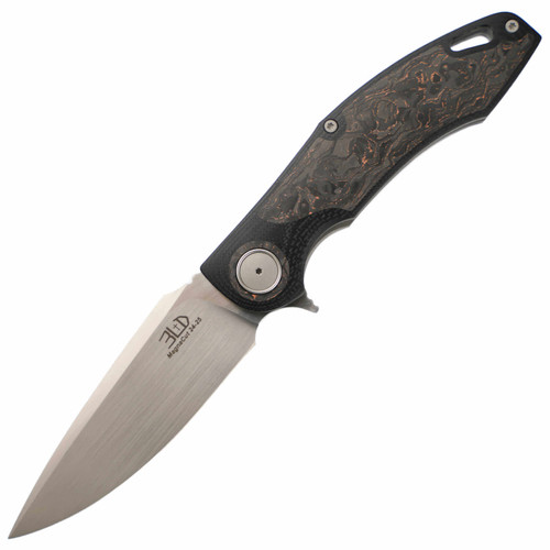 3LegDog Knives H4 Midi Harpoon Black G10 Copper TechnoCarbon, Hand Satin MagnaCut #24-25