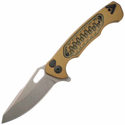 Dead Reckon Knives Ridgeback Modified FDE Aluminum Three Color Inlay, Stonewash MagnaCut