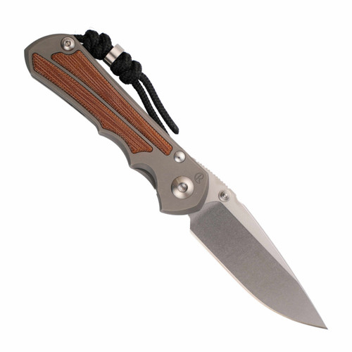 Chris Reeve Knives Small Inkosi Drop Point Left Handed Glass Blasted Natural Micarta, Stonewash MagnaCut - SIN-1119