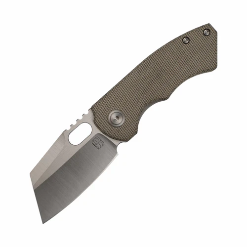 BergBlades Mini SLiM 2.0 Green Micarta, Belt and Hand Satin S90V