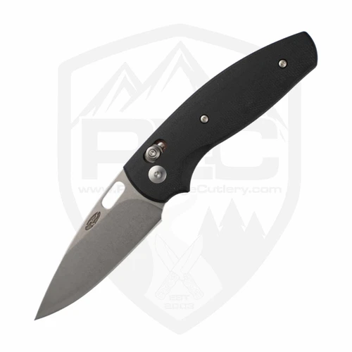 TRM Bulldog 3D Contoured Smooth Double Black Micarta, Stonewash 20CV