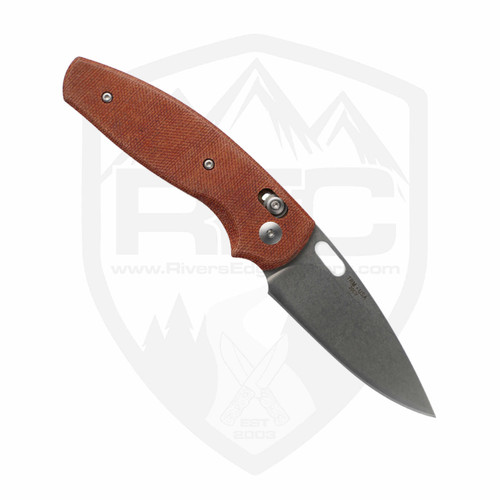 TRM Bulldog LEFTY Flat Autumn Orange Micarta, Stonewash 20CV