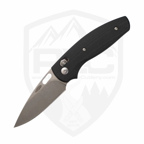 TRM Bulldog 3D Contoured Smooth Jet Black G10, Stonewash 20CV