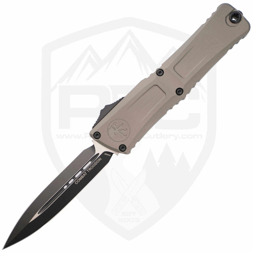 Microtech Combat Troodon Gen III Double Edge Natural Clear Aluminum, Black M390MK - 1142-1NC