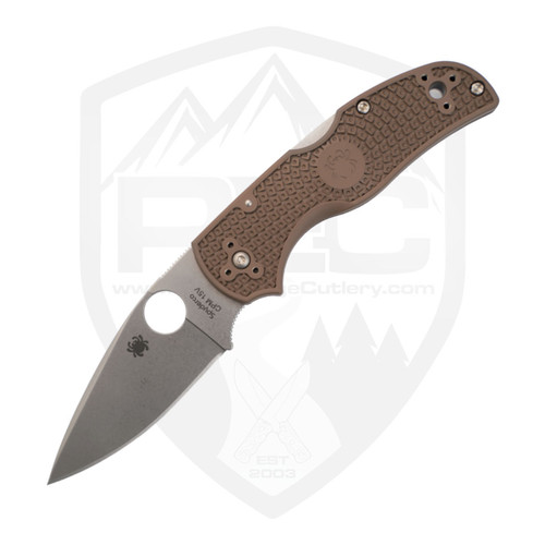 Spyderco Native 5 Lightweight Brown FRN SPRINT, Satin 15V - C41PBN15V5