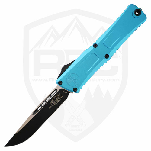 Microtech Combat Troodon Gen III Single Edge Turquoise Aluminum, Black M390MK - 1143-1TQ