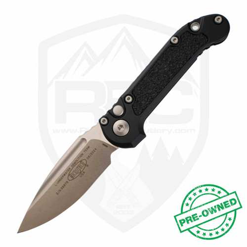 Pre-Owned Microtech LUDT Black Drop Point Stonewashed w/ box