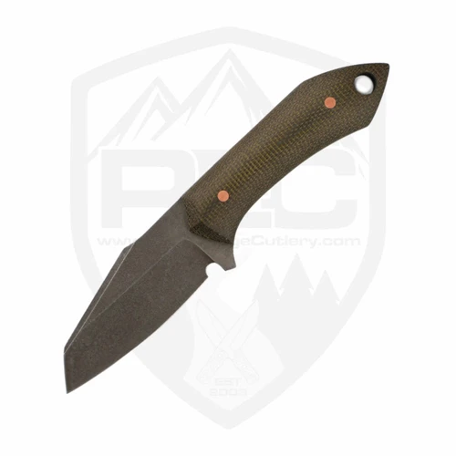 Boatright Bladeworks Moraine-S Green Canvas Micarta, Acidwash AEB-L