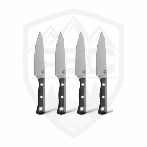 Benchmade 4-Piece Table Knife Set Black G10, Stonewash CPM-154 - 4001
