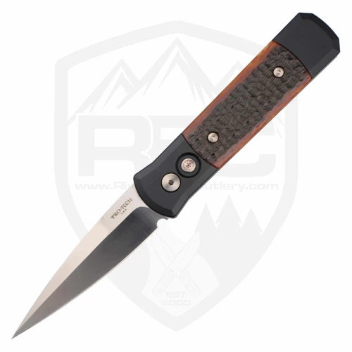ProTech Godson Custom Black Aluminum Jigged Bone Inlay, Satin 154CM - 2025 Custom 002