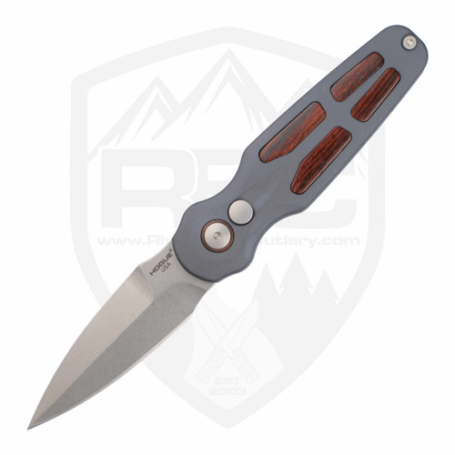Hogue Ballista II Bayonet Cocobolo Wood and Grey Aluminum, Stonewash MagnaCut - 64233