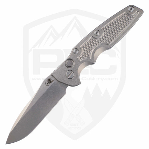 Hinderer Knives Auto Eklipse Spearpoint Stonewash Titanium, Stonewash S45VN
