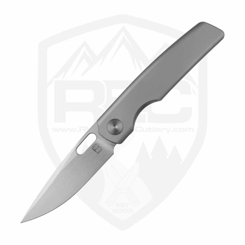 BergBlades Mini Sweeney Bead Blasted Full Titanium, Hand Satin MagnaCut