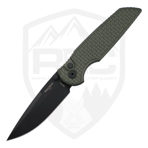 ProTech TR-3 Integrity Manual Green Aluminum Relic, Black S35VN - INT106-Green