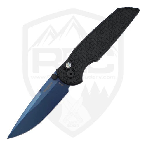 ProTech TR-3 Integrity Manual Black Aluminum Relic, Sapphire Blue S35VN - INT106-SB
