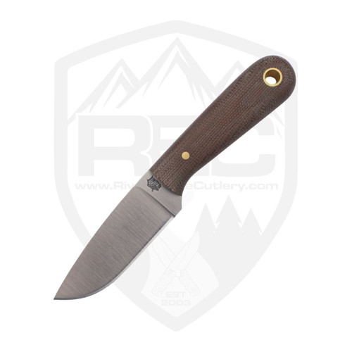 LT Wright Knives Frontier First Flat Grind Rustic Brown Micarta O1