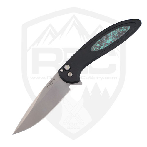 ProTech Cambria 2 Flipper Black Aluminum and TechnoCarbo Teal, Stonewash MagnaCut - BSA25.Cambria.1