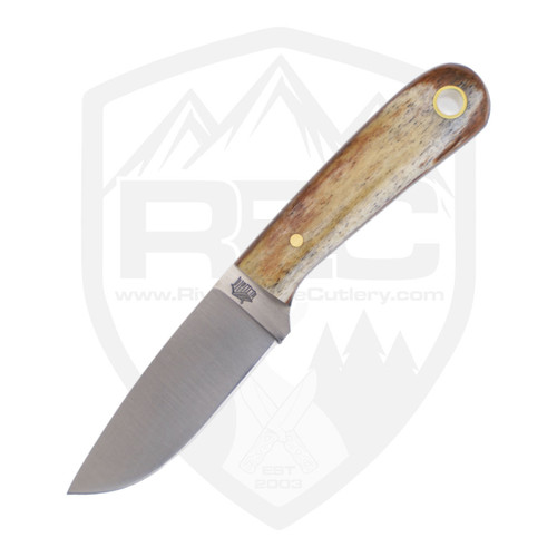 LT Wright Knives Frontier First Flat Grind Brown Bone Black Liners AEB-L